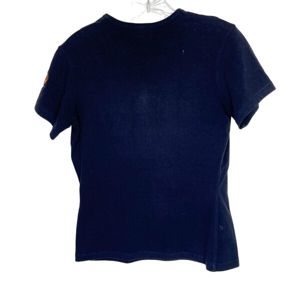 Ralph Lauren T Shirt Size X- Small Navy Blue Short Sleeve Gold Buttons  86E - Picture 2 of 7